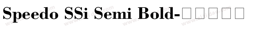 Speedo SSi Semi Bold字体转换